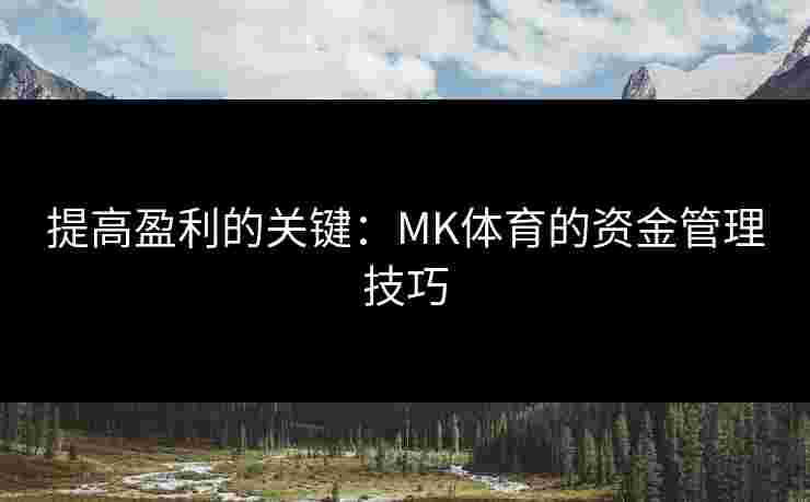 提高盈利的关键：MK体育的资金管理技巧