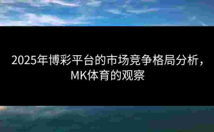 2025年博彩平台的市场竞争格局分析，MK体育的观察