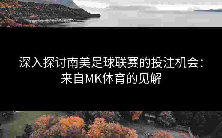 深入探讨南美足球联赛的投注机会：来自MK体育的见解